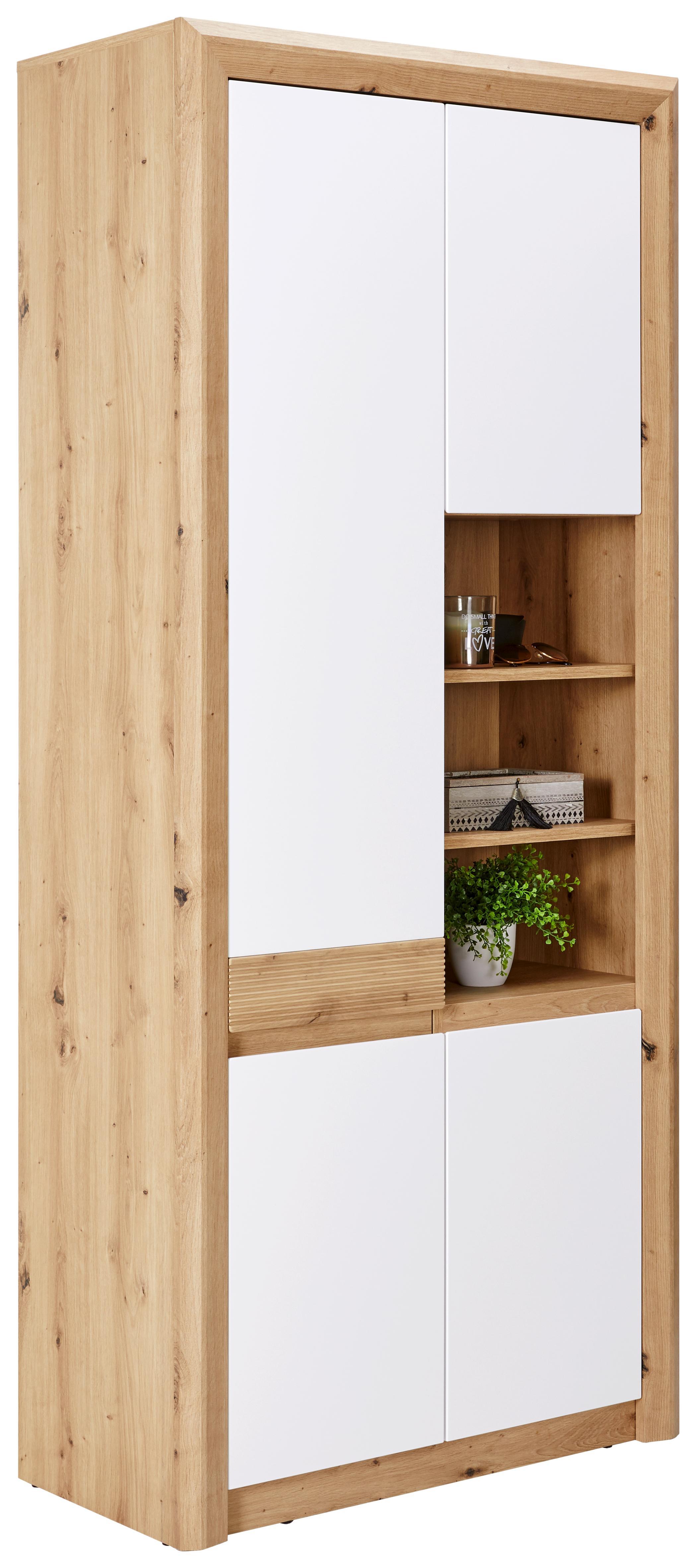 Schuhschrank Kashmir New - Eichefarben/Weiß, MODERN, Holzwerkstoff (84/192/41cm) - James Wood