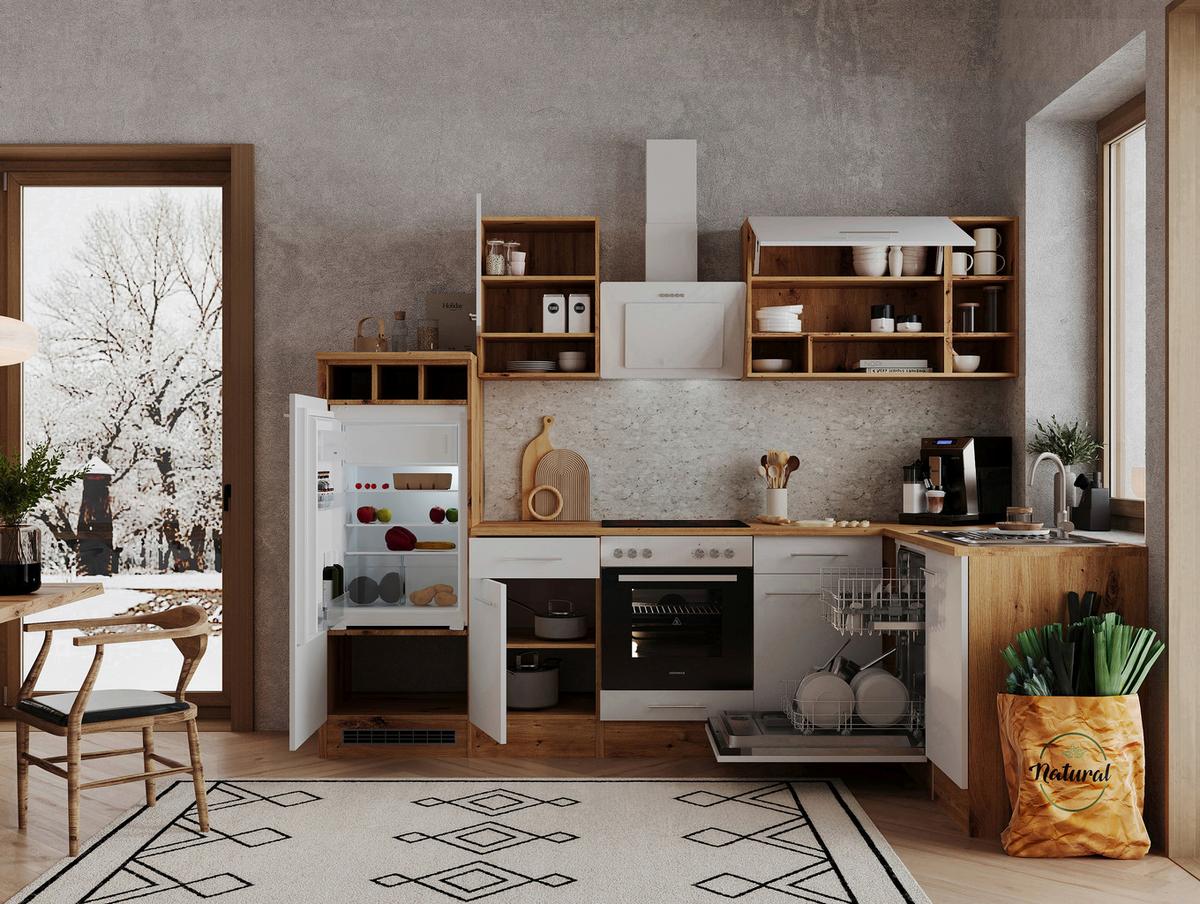 Eckküche Hilde Wildeiche - Wildeiche/Weiß, Basics, Holzwerkstoff (280/172cm) - Respekta