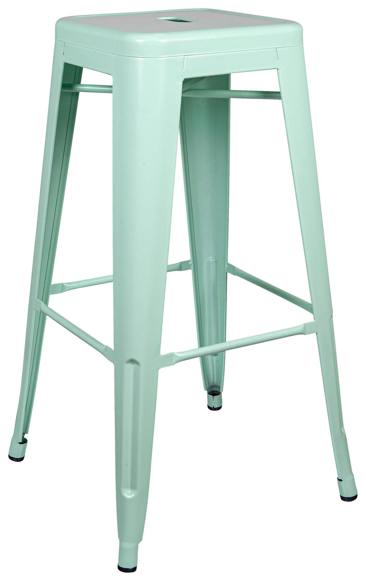 Barhocker Vantaggio High Brush Stapelbar Pastellgrün Bis150kg - Pastellgrün/Schwarz, Basics, Metall (44/77/44cm) - MID.YOU