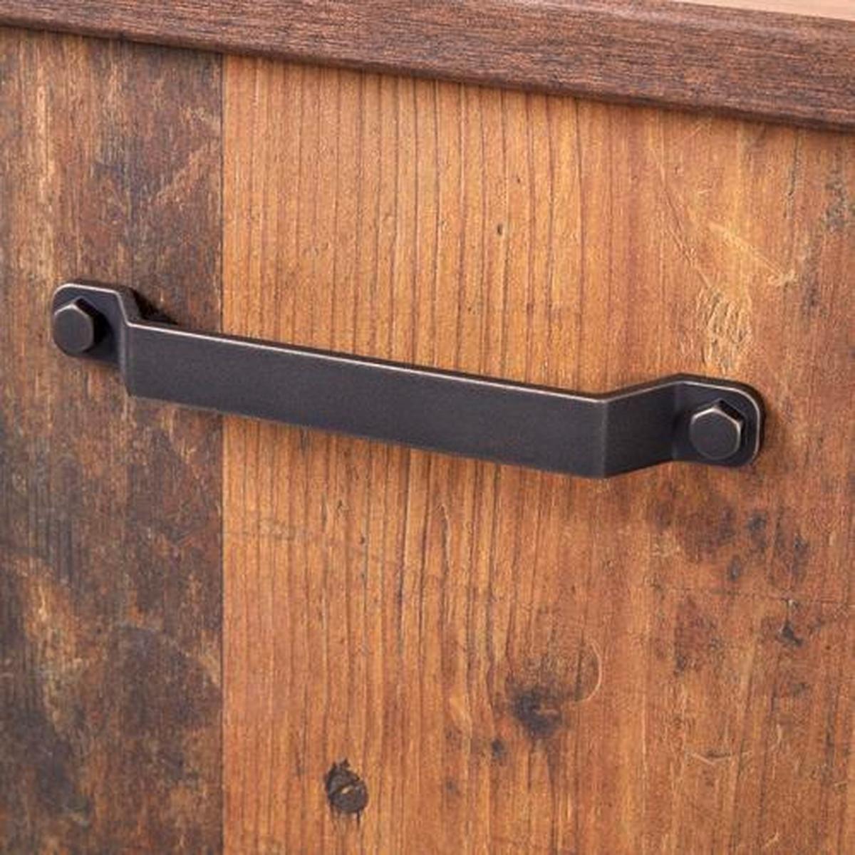 Mehrzweckschrank Ontario Old Style Deko Bxh 71,4x200 Cm - Dunkelgrau/Eichefarben, Trend, Holzwerkstoff (71,4/200/41,5cm) - Ondega