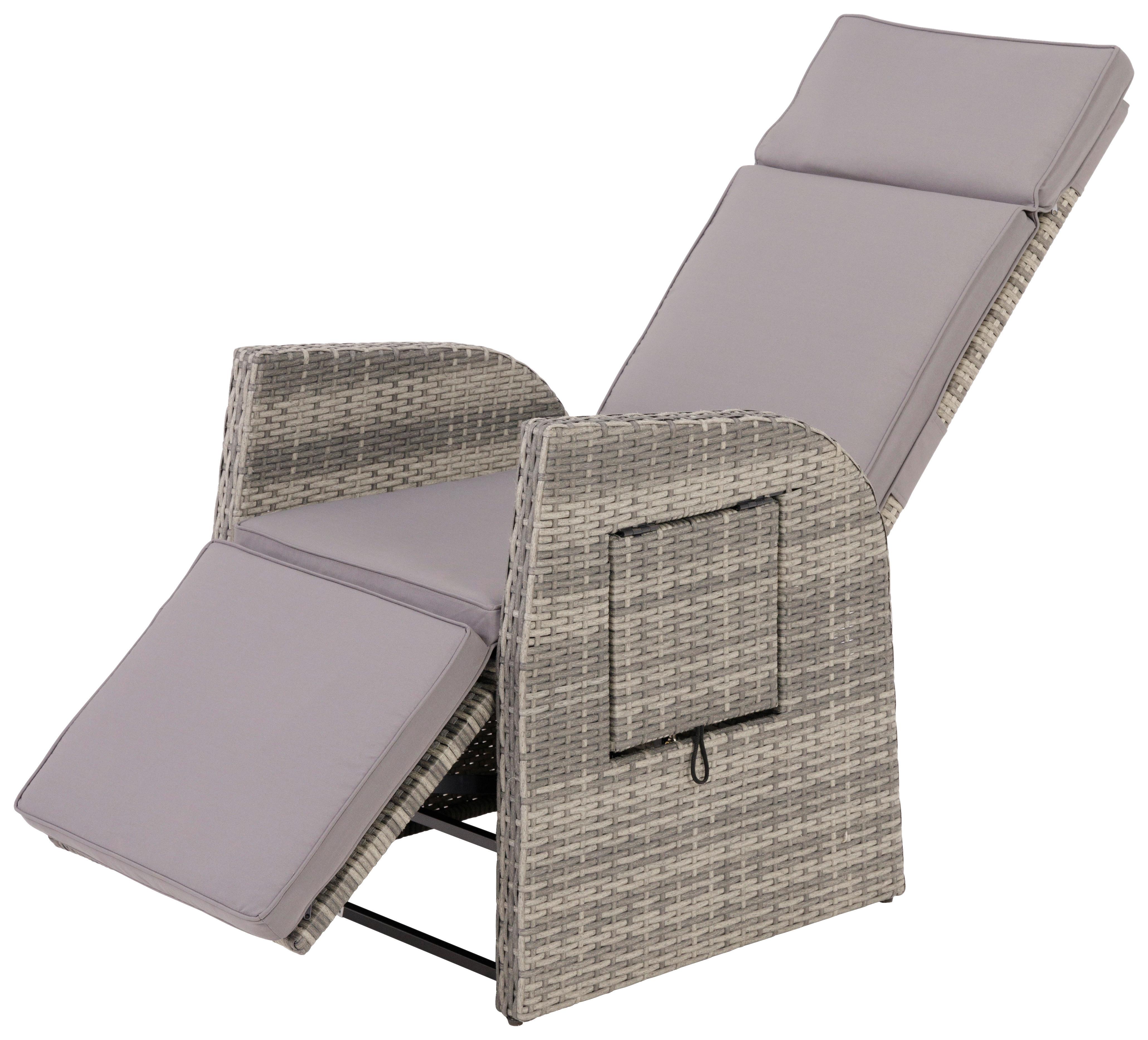 Gartensessel verstellbar Amelia Stahl, Kunststoff - Dunkelgrau, MODERN, Kunststoff/Textil - Beldano