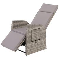Gartensessel verstellbar Amelia Stahl, Kunststoff - Dunkelgrau, MODERN, Kunststoff/Textil - Beldano