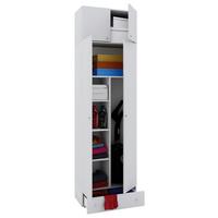 Víceúčelová skříň VANDOL, nástavba se zásuvkou, bílá - bílá/černá, Moderní, kompozitní dřevo/plast (70/238/39cm) - MID.YOU