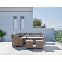 TERASOVÁ SEDACÍ SOUPRAVA Liow - černá/hnědá, kov/textil (175/235cm) - Modern Living