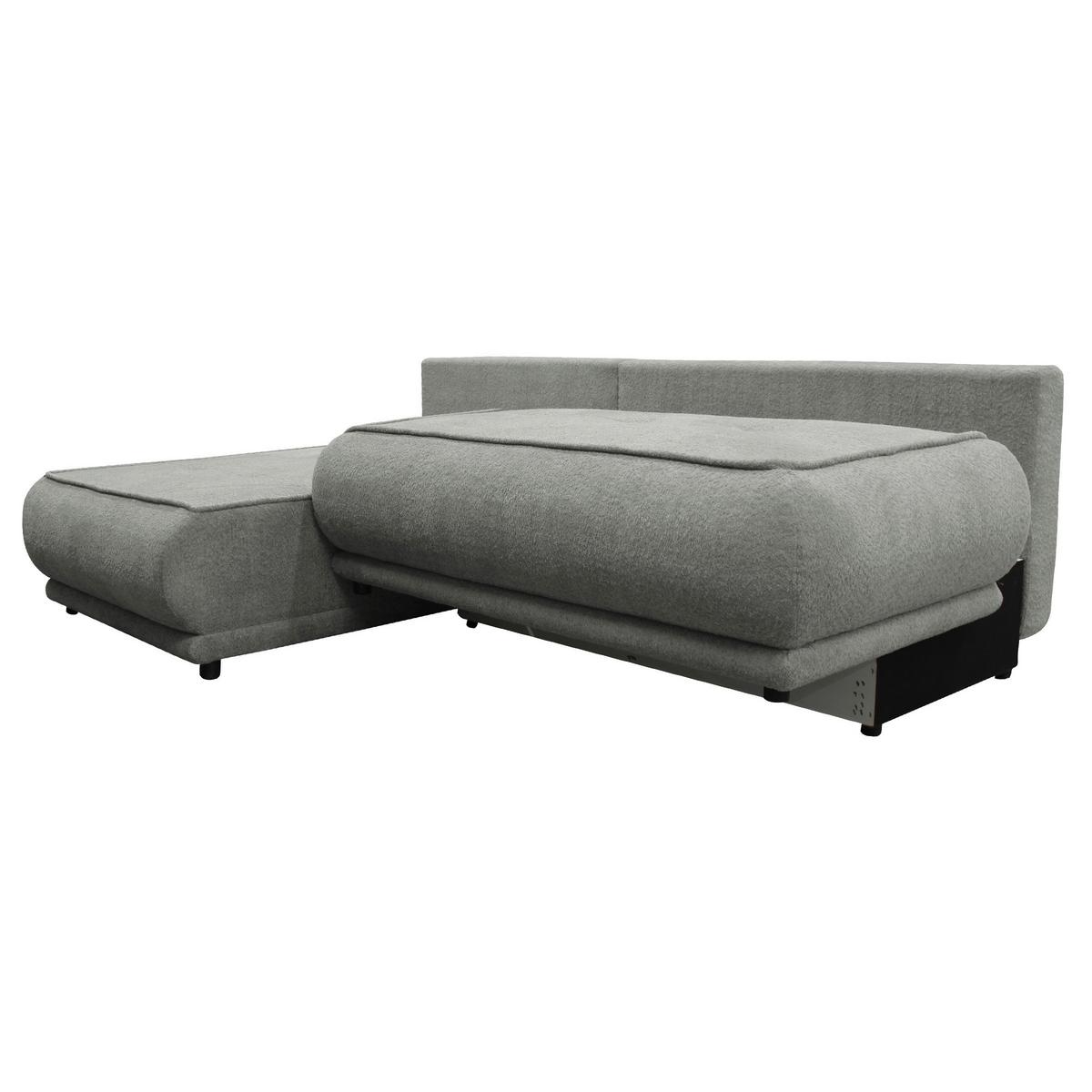 Ecksofa Paros Grau 179x277 Cm - Schwarz/Grau, Design, Textil (179/277cm) - MID.YOU