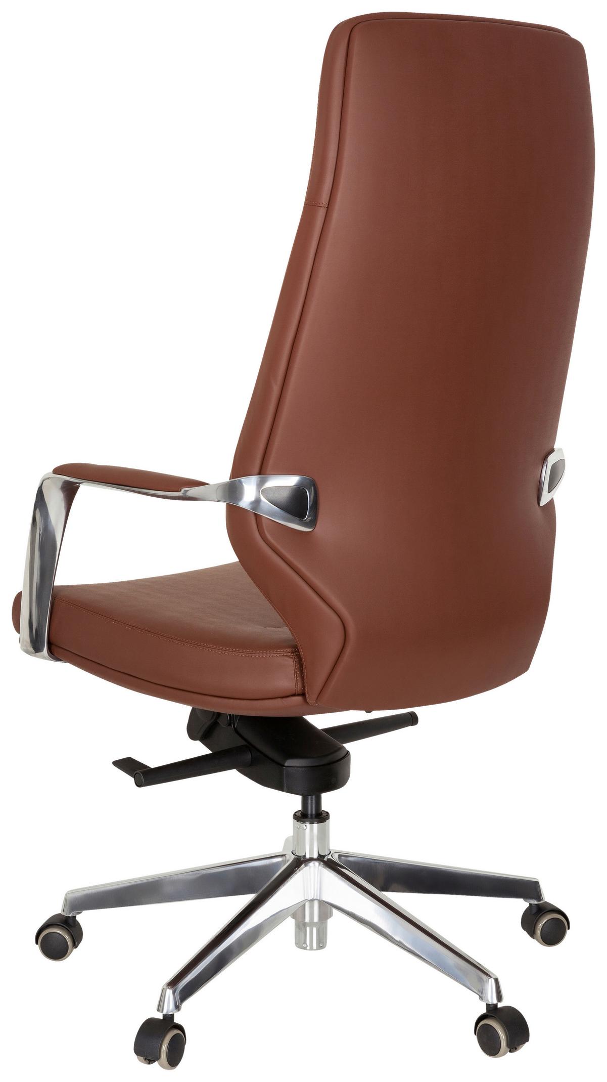 Chefsessel Velvet Braun Bis 120 Kg - Silberfarben/Braun, Basics, Kunststoff/Textil (63/133/65cm) - MID.YOU