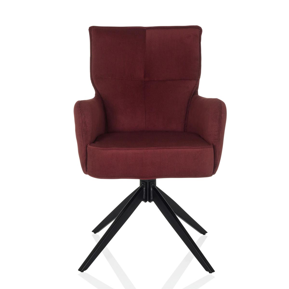 Armlehnstuhl Tarugo Rot B: 58 Cm - Rot/Schwarz, MODERN, Textil/Metall (58/94/60cm) - MID.YOU