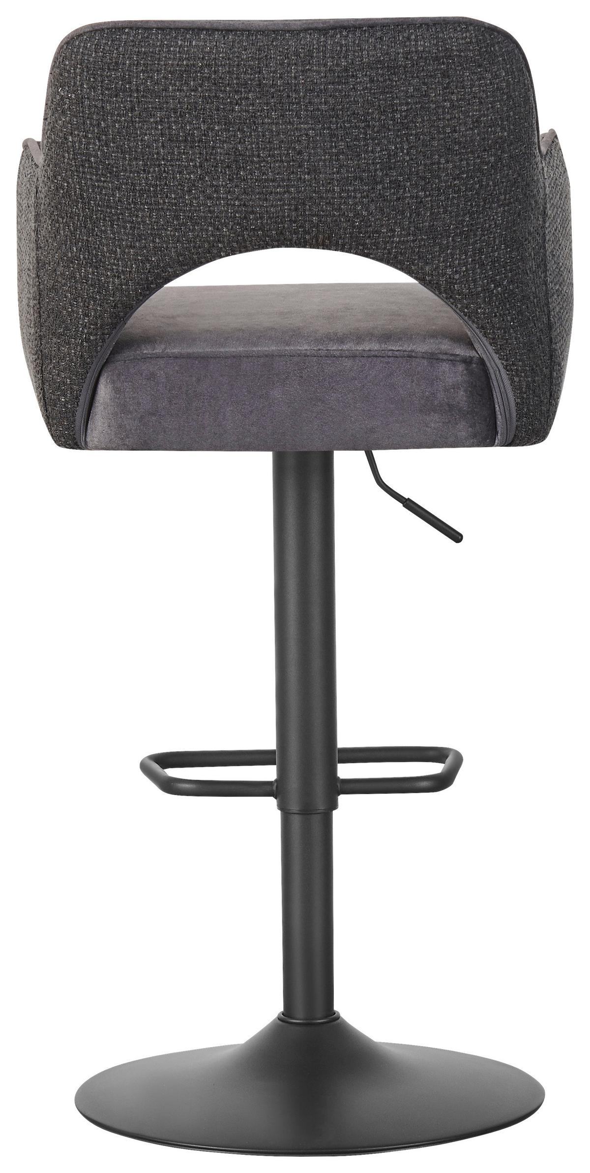 Barová stolička ARIA - čierna, Lifestyle, kov/textil (53/97-118/52cm) - Mömax