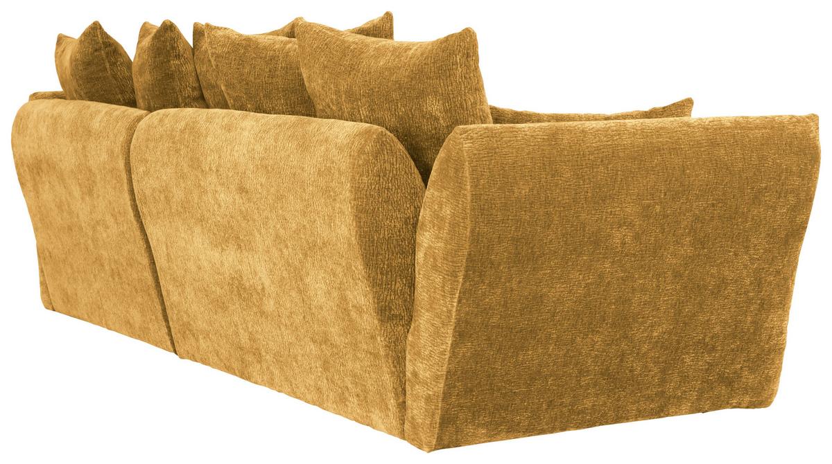 Univerzálna sedačka CAMMELLIO, horč.žltá ženilka, 7 vankúšov - horčicovožltá/čierna, Modern, textil (296/189cm) - Mömax