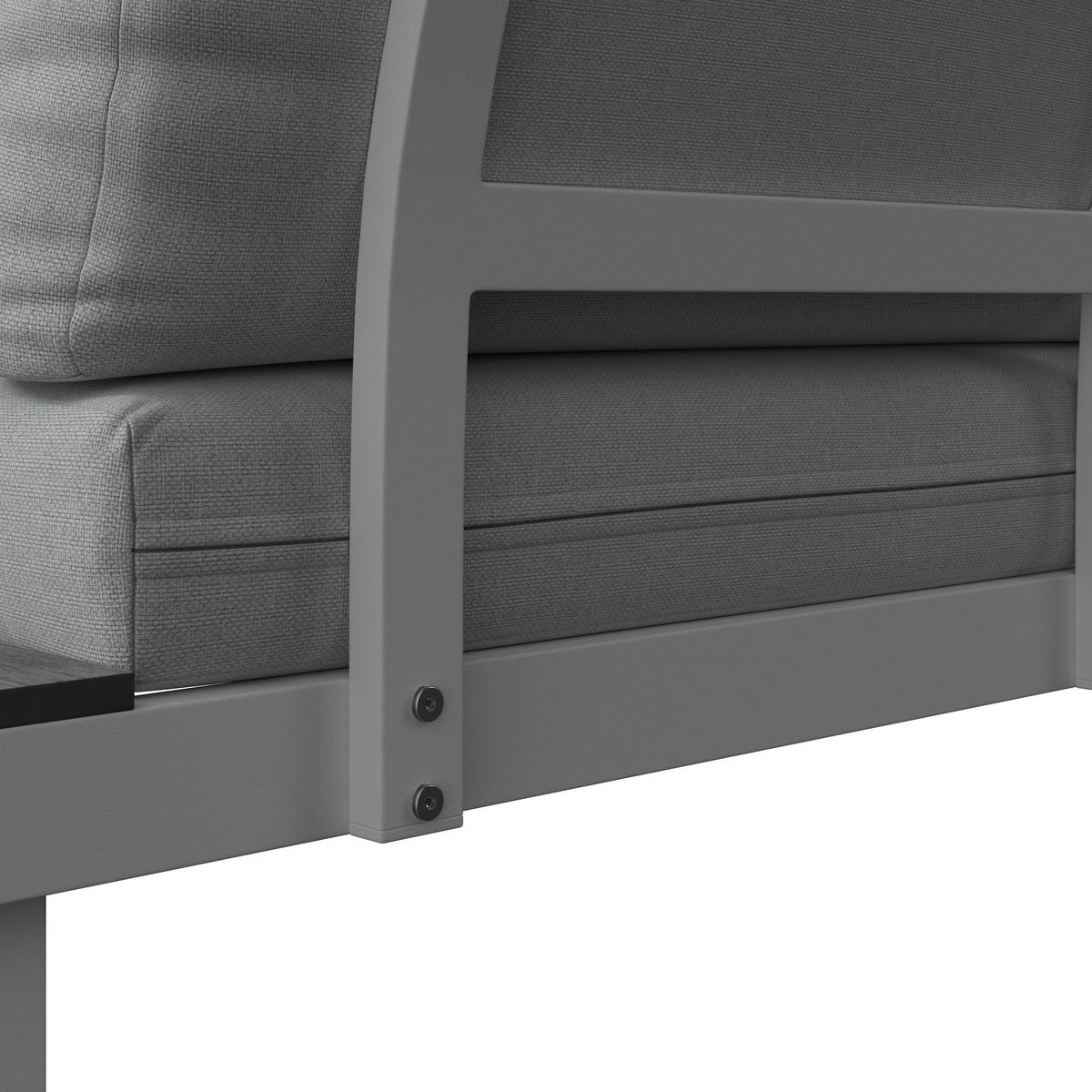 JEDÁLENSKÁ TERASOVÁ SÚPRAVA LEANDRA - biela/svetlosivá, Modern, kov/textil (288/253cm) - Bessagi Garden