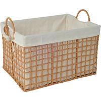Regalkorb Alejna - Naturfarben/Weiß, ROMANTIK / LANDHAUS, Papier/Textil (40/30/25cm) - Luca Bessoni