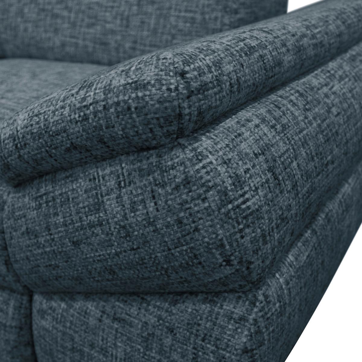 Ecksofa Imo Blau 201x274 Cm - Blau/Schwarz, Design, Textil (201/274cm) - MID.YOU