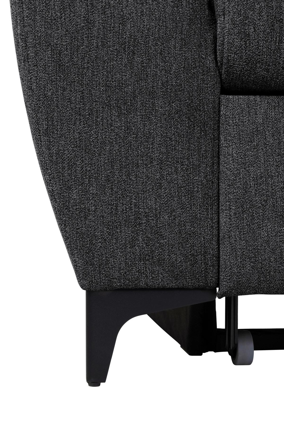 Ecksofa Lapis Schwarz S: 255/217 cm - Schwarz, KONVENTIONELL, Textil (255/217cm) - MID.YOU