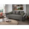 Bigsofa Pera, Graubraun B: 242 cm - Chromfarben/Dunkelgrün, MODERN, Textil (242/71/90/131cm) - Livetastic