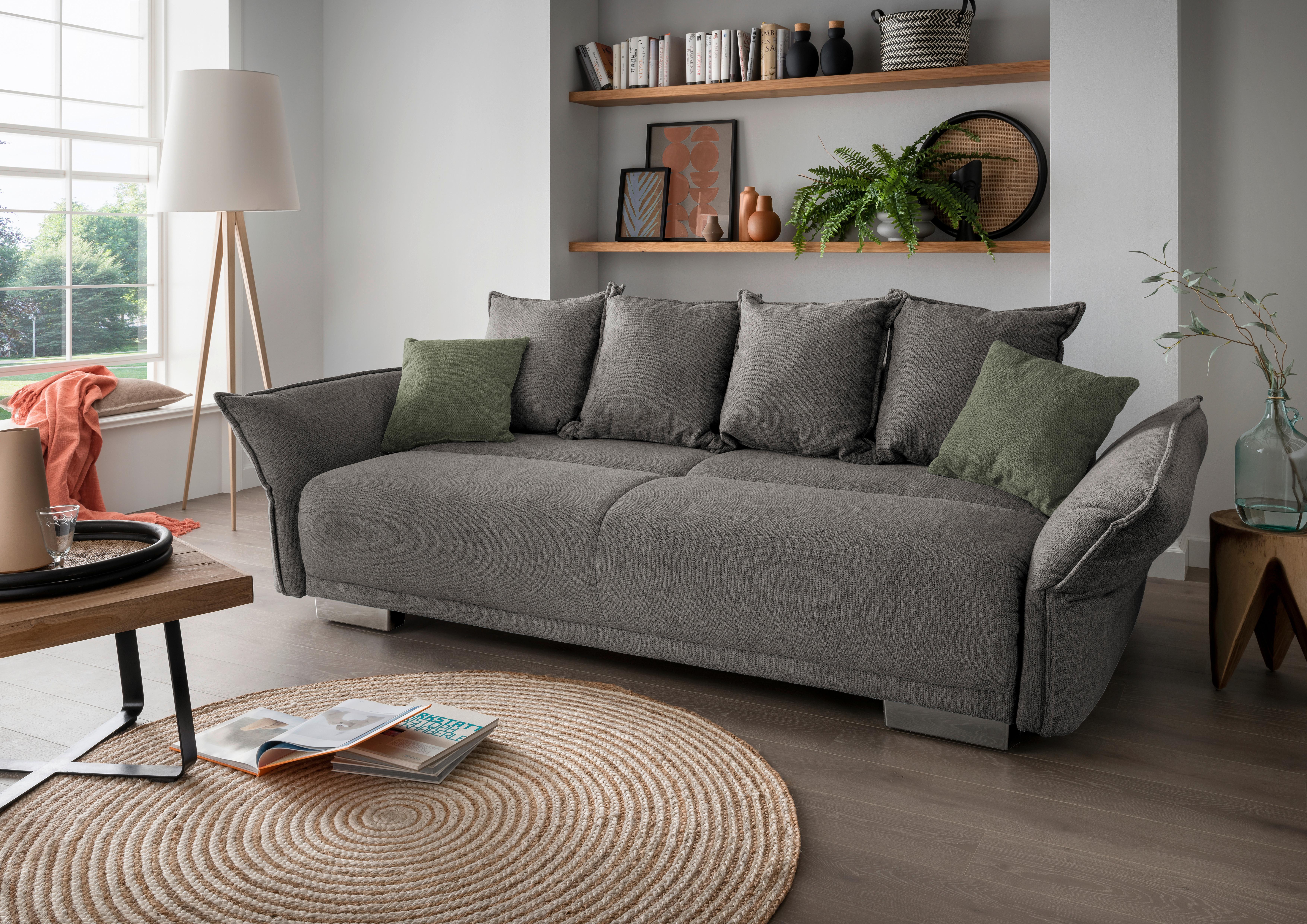Bigsofa Pera, Graubraun B: 242 cm
