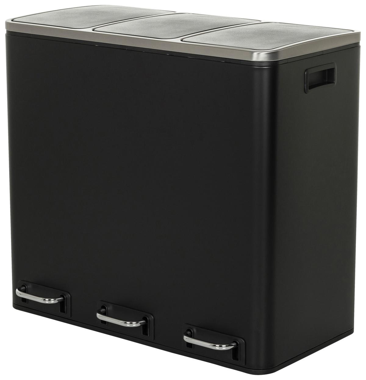 Abfallsammler Clean Ix Schwarz B: 61 cm - Schwarz, MODERN, Kunststoff/Metall (61.0/56.0/31.5cm) - MID.YOU