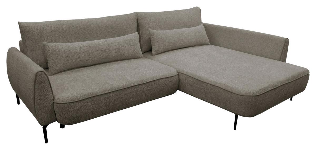 Ecksofa Abriamo Beige 273x204 cm - Beige/Schwarz, Design, Textil (273/204cm) - MID.YOU