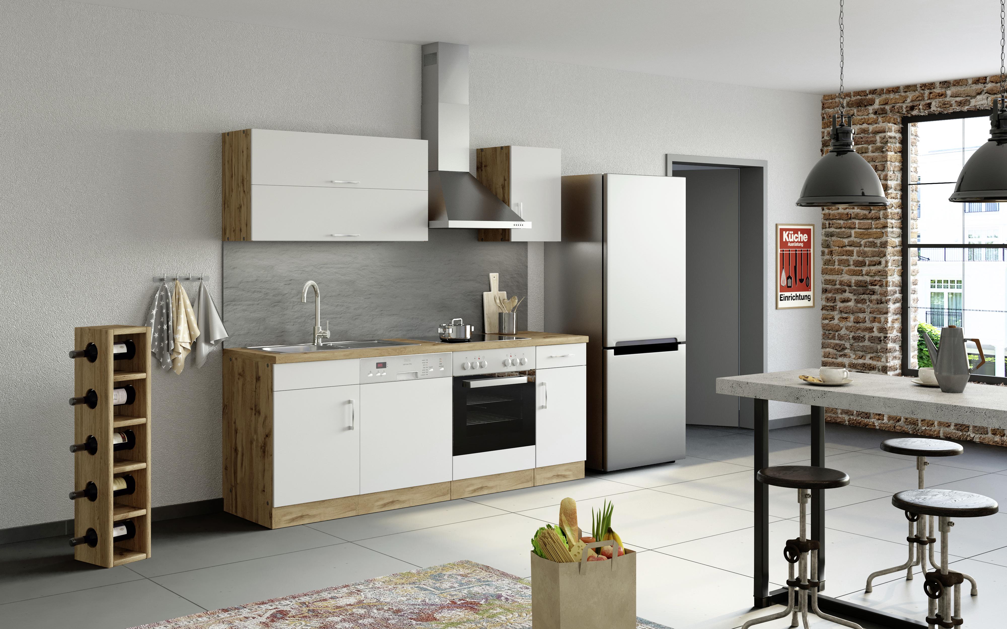 Küchenblock mit Spüle und ohne Elektrogeräte