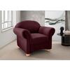 Sessel Torello Bordeaux B: 90cm - Wildeiche/Bordeaux, KONVENTIONELL, Textil (90/84/80cm) - Livetastic
