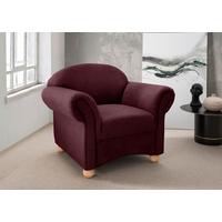 Sessel Torello Bordeaux B: 90cm - Wildeiche/Bordeaux, KONVENTIONELL, Textil (90/84/80cm) - Livetastic