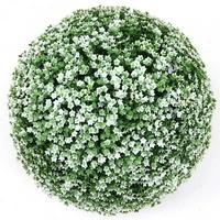 Blütenkugel Grün, Weiß D: 28 Cm, Ragna - Weiß/Grün, MODERN, Kunststoff (28cm) - Luca Bessoni