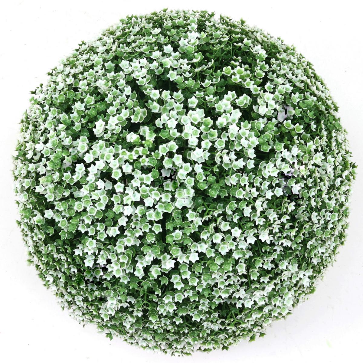 Blütenkugel Grün, Weiß D: 28 Cm, Ragna - Weiß/Grün, MODERN, Kunststoff (28cm) - Luca Bessoni