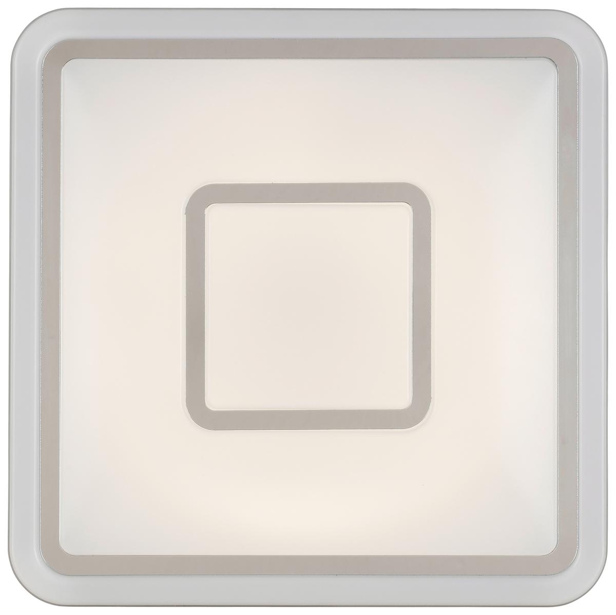 LED-Deckenleuchte Nadina - Chromfarben/Weiß, Design, Kunststoff/Metall (38/38/7cm) - Luca Bessoni