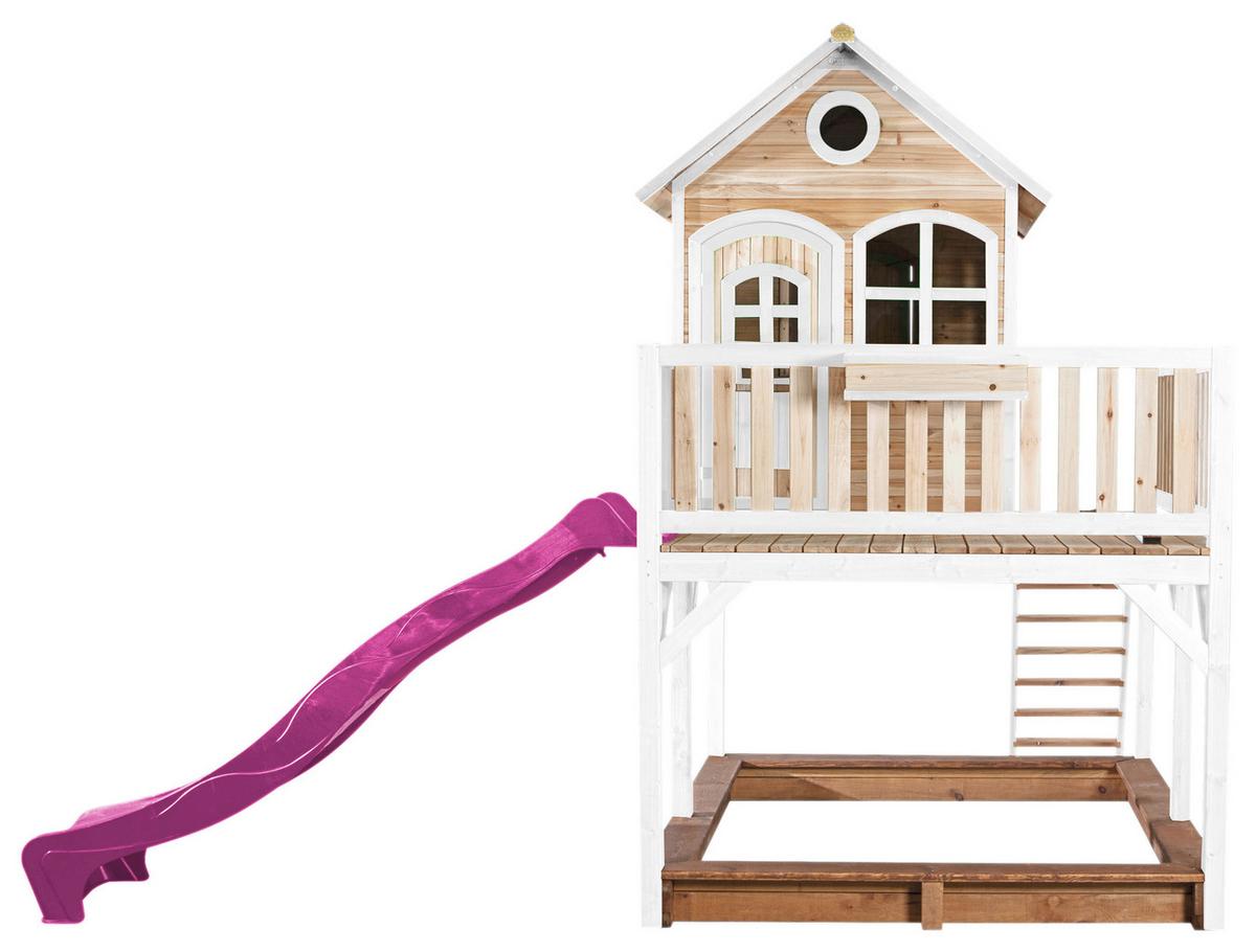 Spielturm A030.151.41 - Lila/Braun, KONVENTIONELL, Holz (377/291/255cm) - Ambia Garden