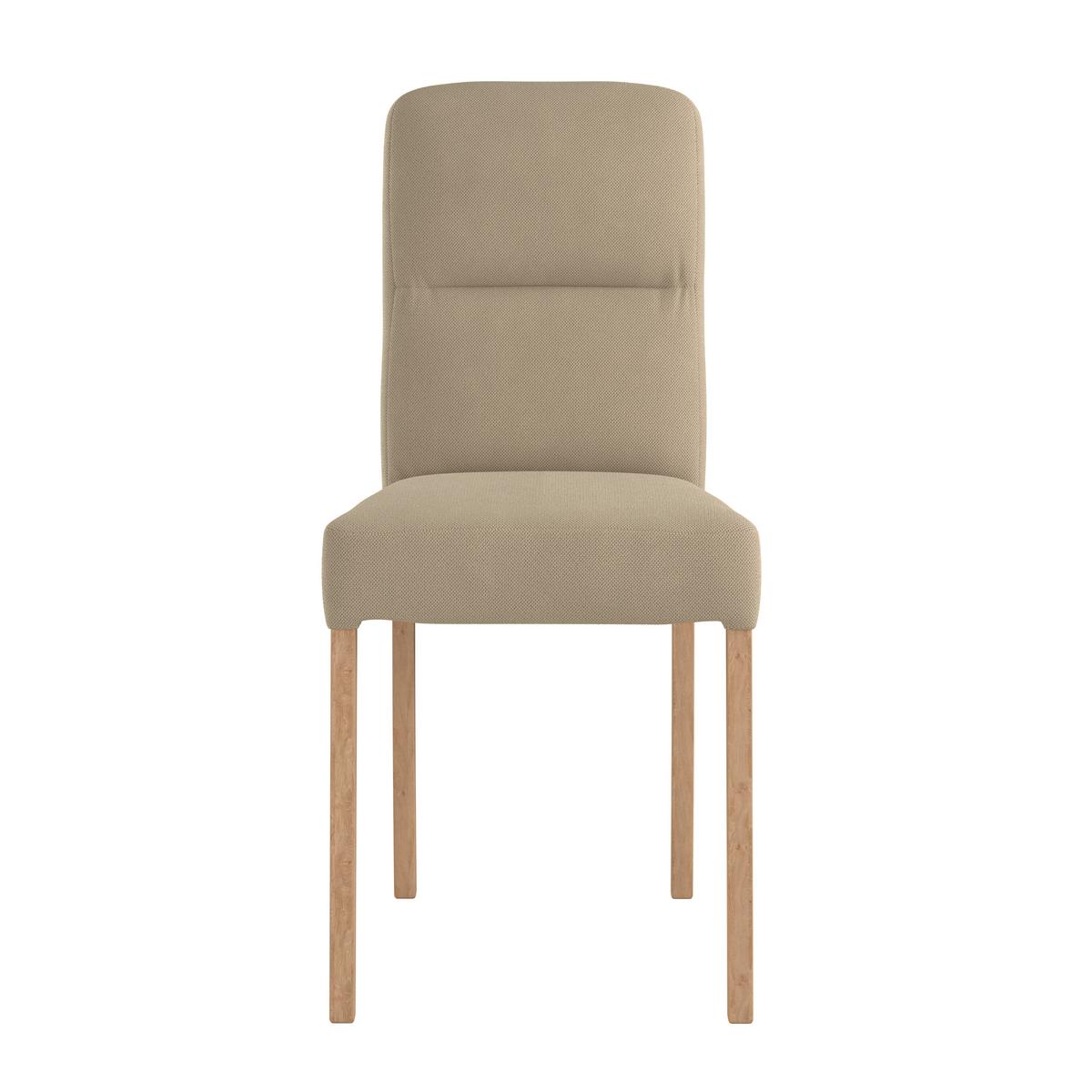 Vierfußstuhl Emma Ii Webstoff Beige, B: 43 Cm - Eichefarben/Beige, KONVENTIONELL, Holz/Textil (43/91/58cm)