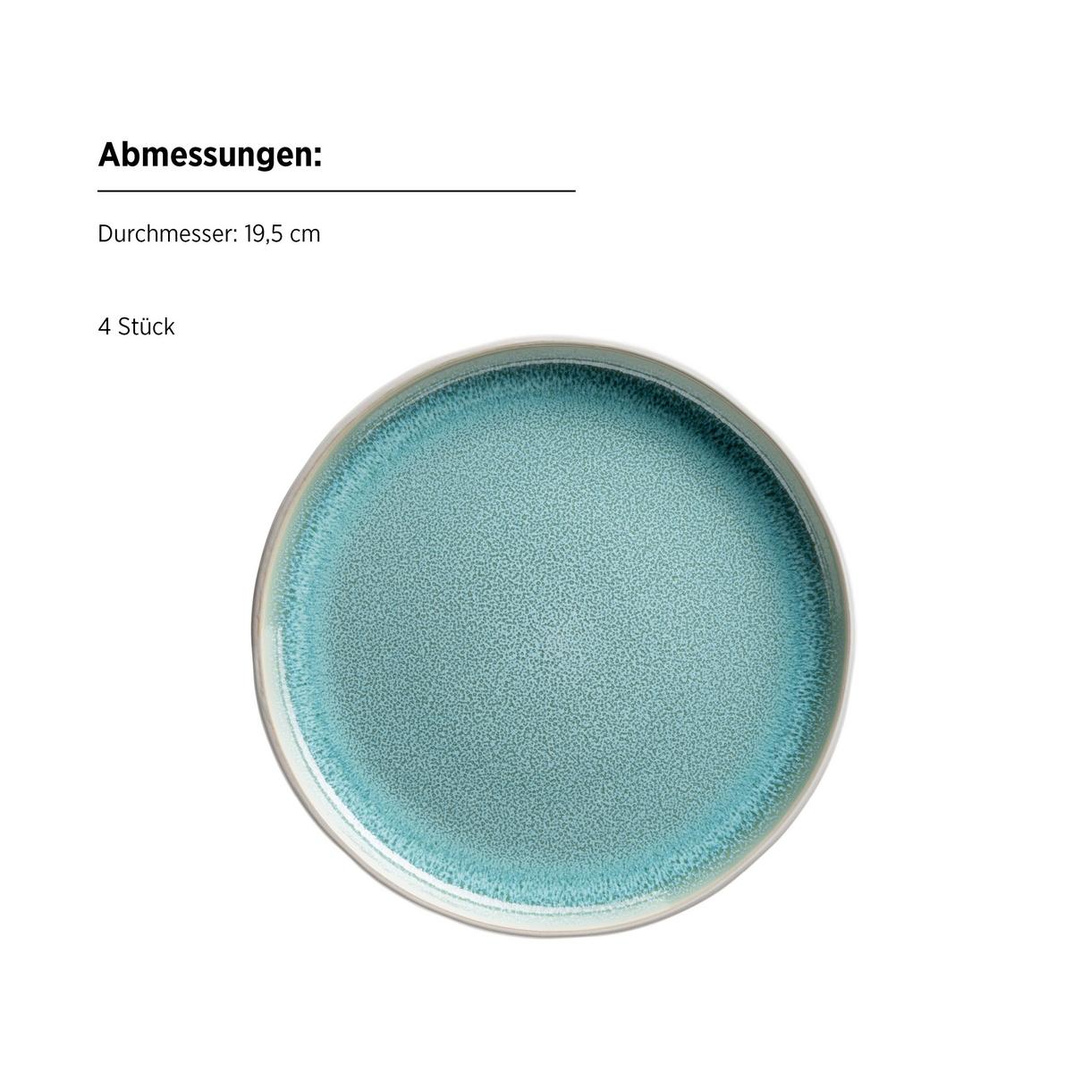 Kombiservice Elea 16-Teilig Steinzeug, Hellgrün, 4 Pers. - Hellgrün, Basics, Keramik - Mäser