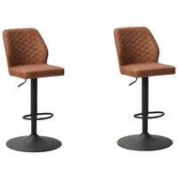 Barhocker-set Grayson - Cognac/Schwarz, KONVENTIONELL, Textil/Metall (42/114/52cm) - MID.YOU