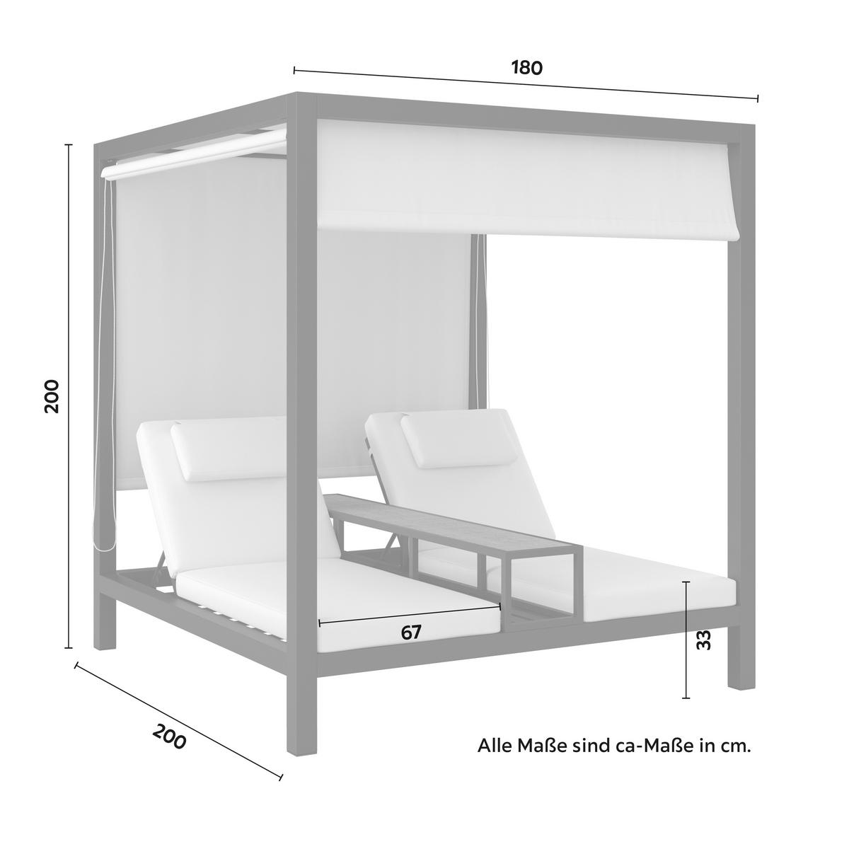 ZÁHRADNÁ POSTEĽ FELIPA - prírodná farba/béžová, Modern, kov/textil - Bessagi Garden
