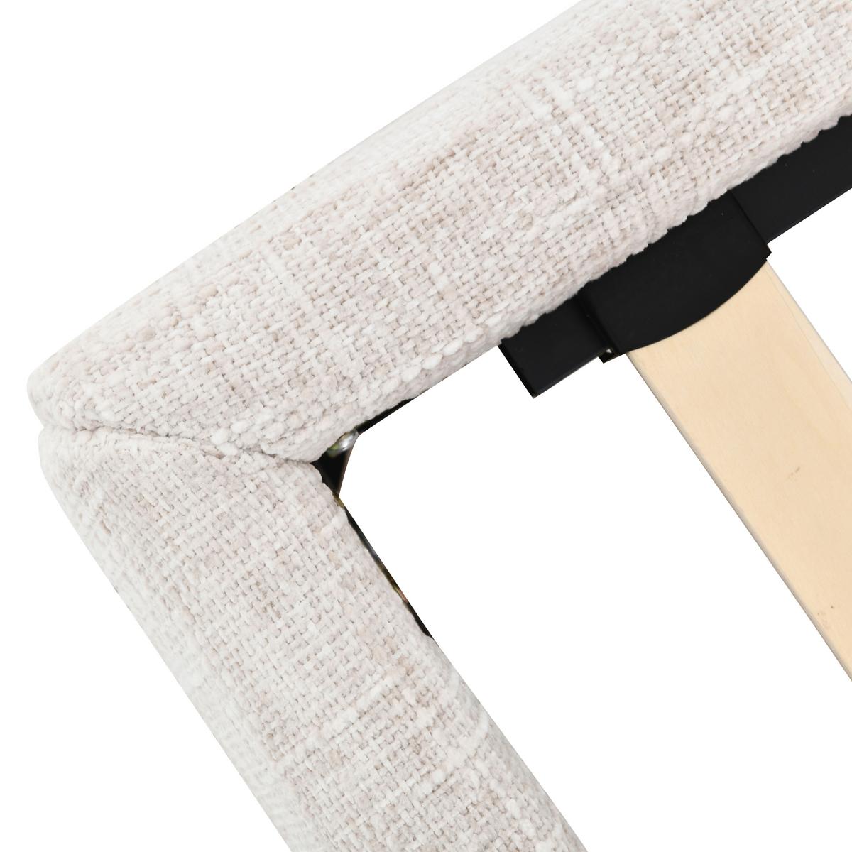 Čalouněná postel GLARIS 160x200 cm, krémová - černá/barvy dubu, Moderní, kov/dřevo (160/200cm) - Bessagi Home