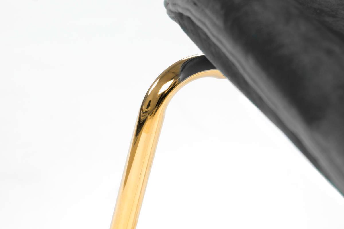 Sada stoličiek sivá - sivá/mosadzná, Modern, kov/plast (47/90/59cm) - Kayoom