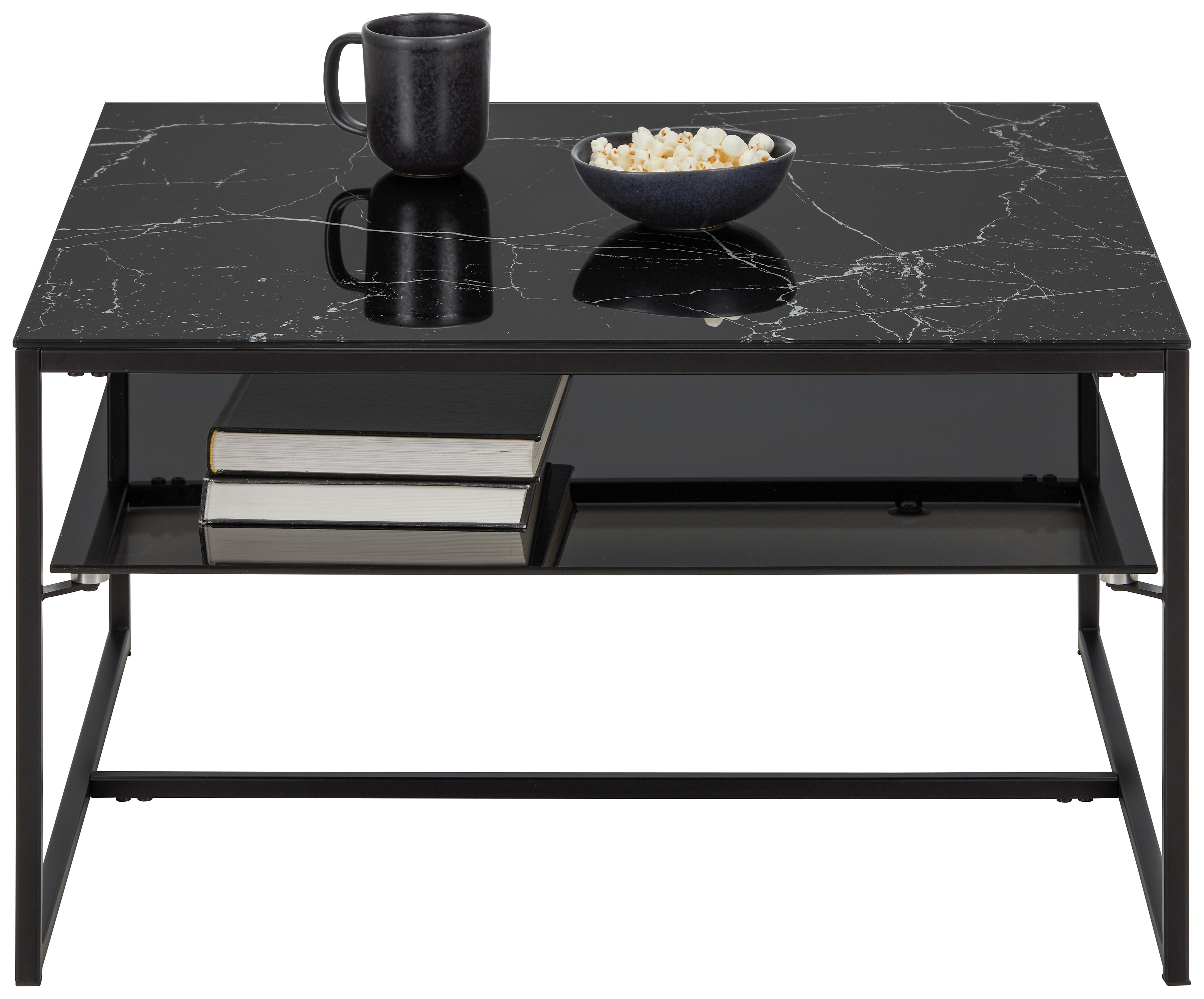 KONFERENČNÍ STOLEK AIDEN - černá, Moderní, kov/sklo (75/43/75cm) - Mömax