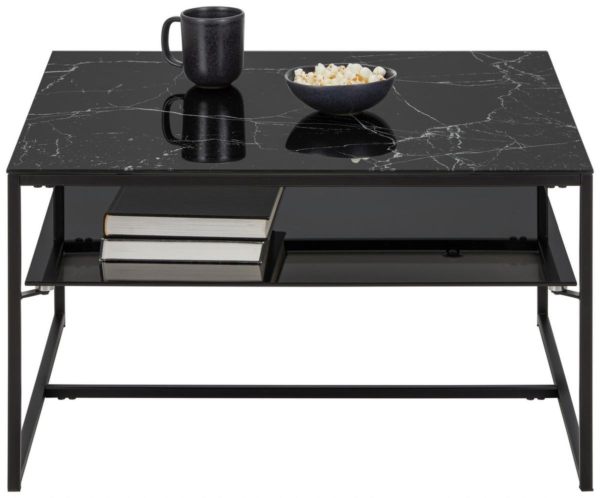 KONFERENČNÍ STOLEK AIDEN - černá, Moderní, kov/sklo (75/43/75cm) - Mömax