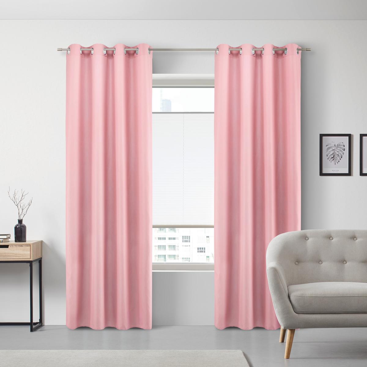 ZÁVĚS S OČKY ABBY -JUB- - růžová, Konvenční, textil (140/235cm) - Modern Living