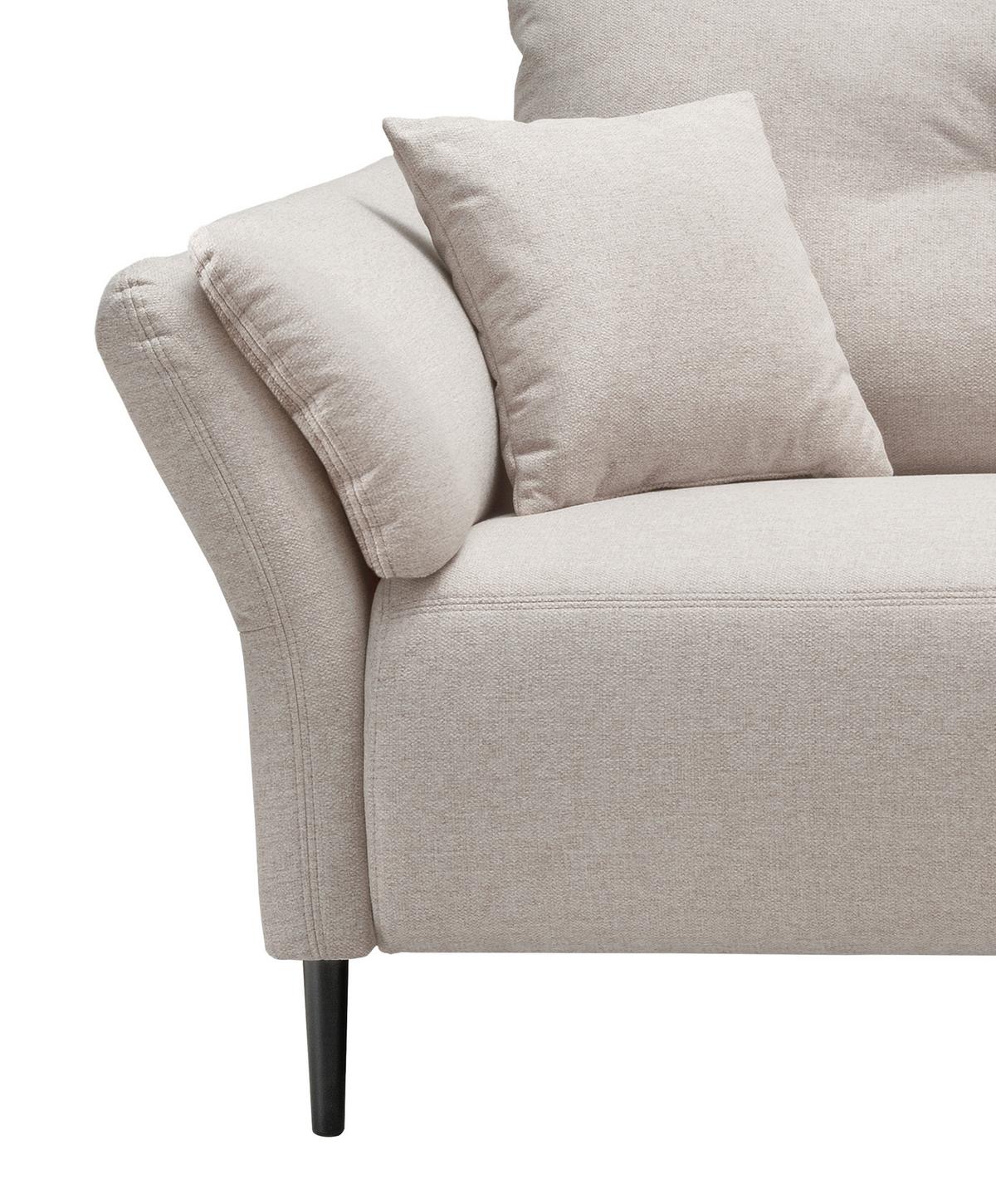Ecksofa Piatelli Creme S: 269x172 cm - Creme/Schwarz, MODERN, Textil (269/172cm) - MID.YOU