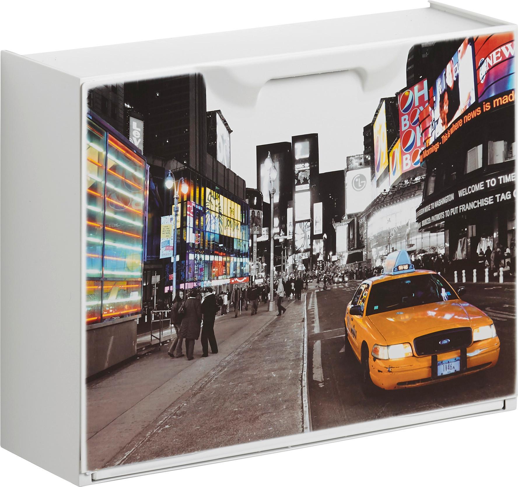 Schuhkipper New York 2 1 Klappe Weiß B: 51 cm - Gelb/Schwarz, MODERN, Kunststoff (51/40,1/17,3cm)