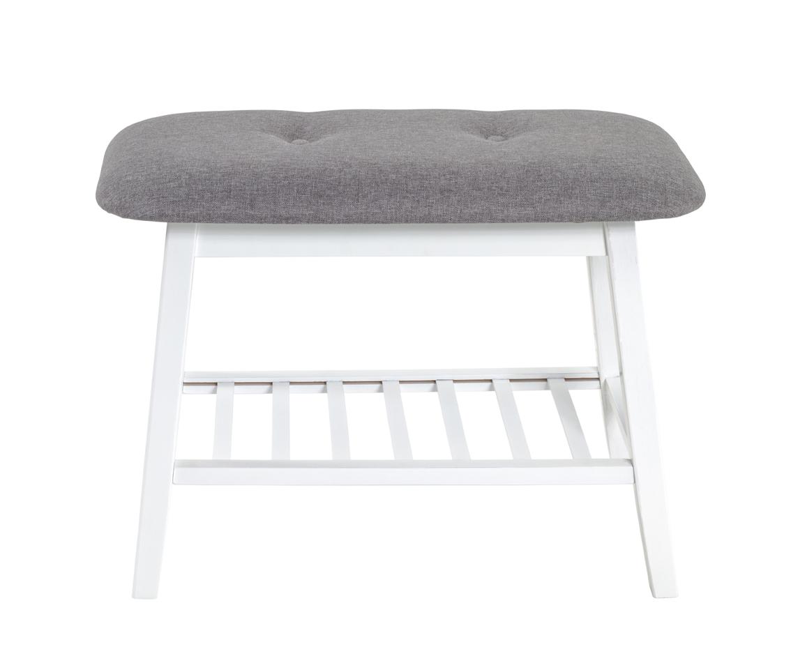 Lavice Julia Šedá/bílá - šedá/bílá, Basics, textil/přírodní materiály (60/44/30cm)