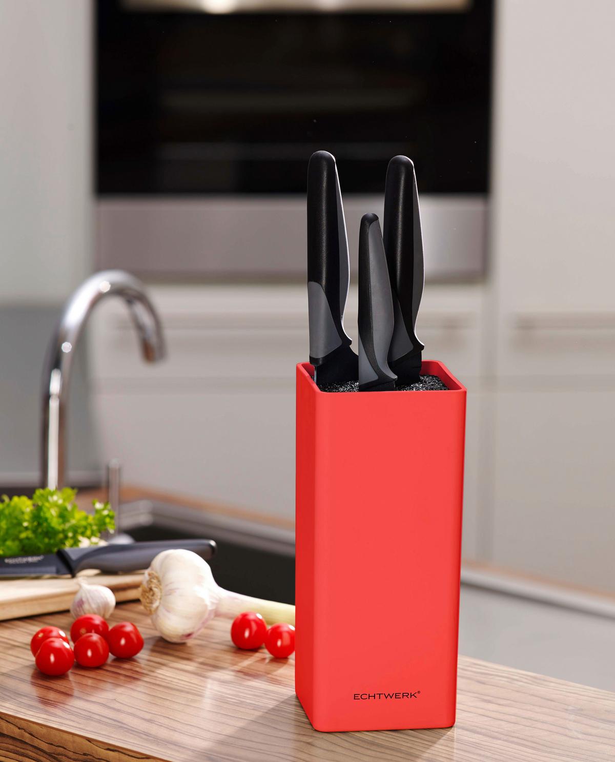 Messerblock Echtwerk Universal-Messerblock - Rot, Design, Kunststoff (9,3/21,5cm) - Echtwerk