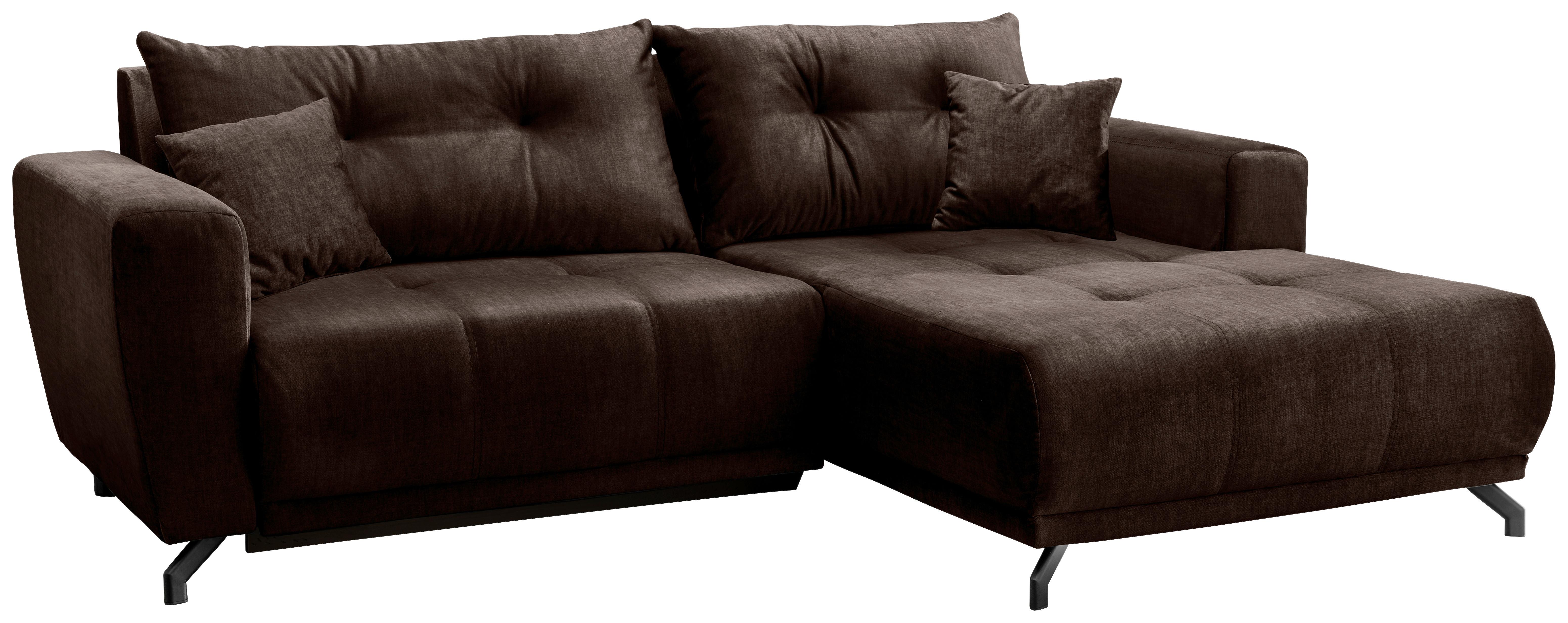 Ecksofa Restato Dunkelbraun S: 246x177 cm - Dunkelbraun/Schwarz, MODERN, Textil (246/177cm) - MID.YOU
