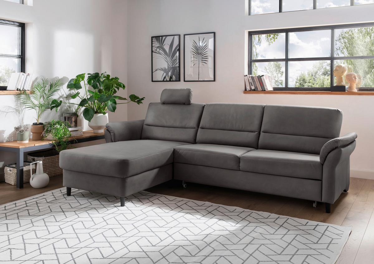 Ecksofa Cavoli Anthrazit S: 176x279 cm - Anthrazit/Schwarz, MODERN, Textil (176/279cm) - Livetastic