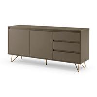 Sideboard Grau B: 150cm - Messingfarben/Grau, Design, Holzwerkstoff (150/70/40cm) - Livetastic