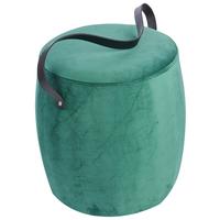 Hocker Textil Dunkelgrün Sitz Gepolstert H: 40 cm Rund - Dunkelgrün, Basics, Textil (38/40cm)