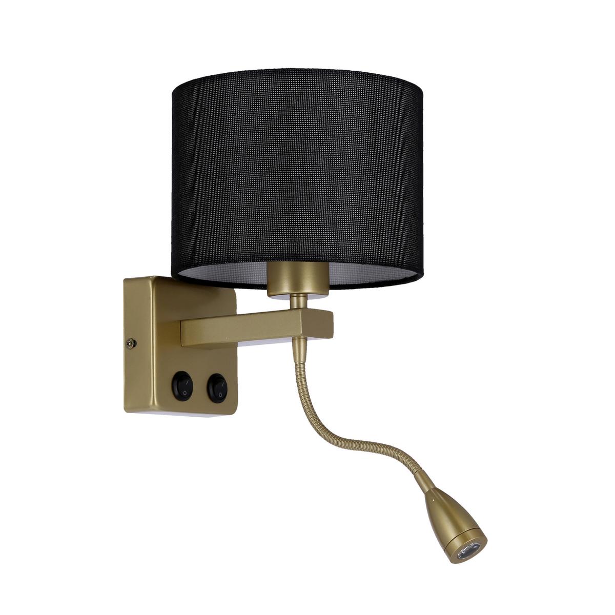 Wandleuchte 21-20260 Polo - Goldfarben/Schwarz, Basics, Kunststoff/Metall (18/22/44cm)