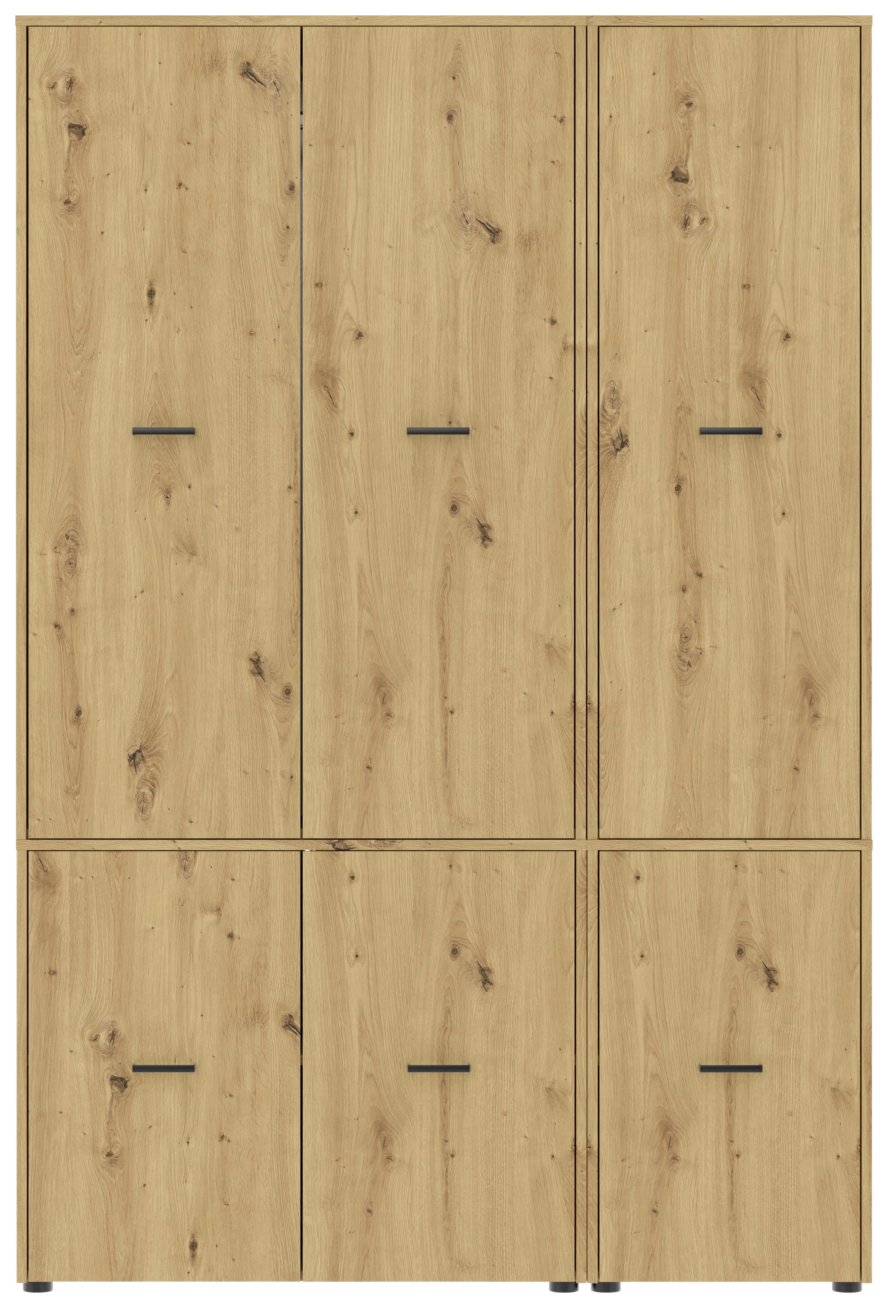 Kleiderschrank Kivo Eiche Artisan Dekor, B: 135 Cm - Eiche Artisan, Basics, Holzwerkstoff (135/199,6/52,1cm)