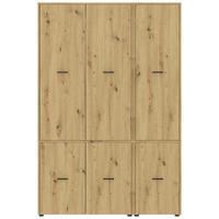Kleiderschrank Kivo Eiche Artisan Dekor, B: 135 cm - Eiche Artisan, Basics, Holzwerkstoff (135/199,6/52,1cm)