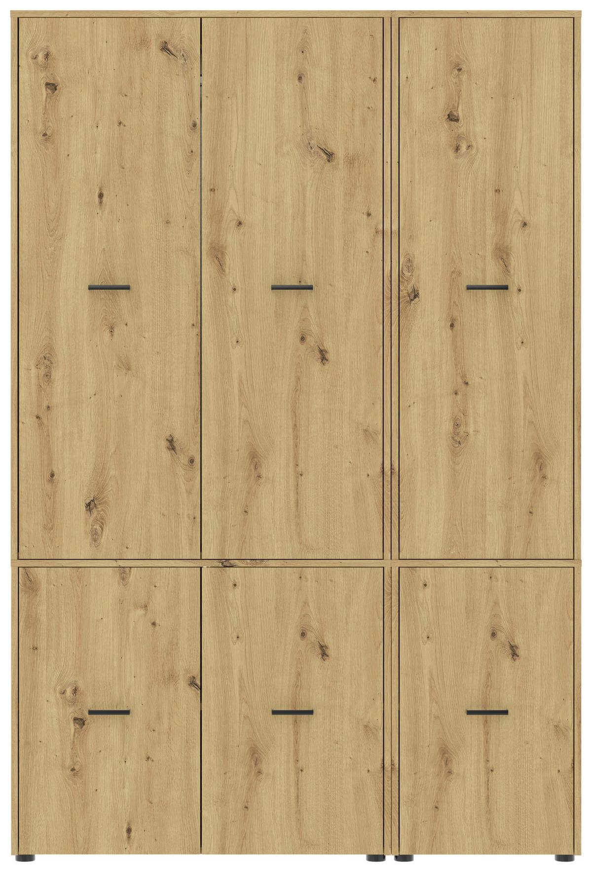 Kleiderschrank Kivo Eiche Artisan Dekor, B: 135 cm - Eiche Artisan, Basics, Holzwerkstoff (135/199,6/52,1cm)