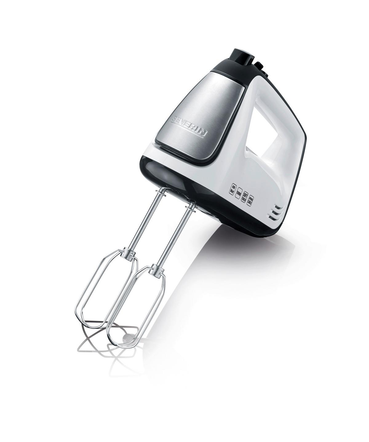 Handmixer Severin Schwarz/Weiß 400W Turboschalter - Edelstahlfarben/Schwarz, Basics, Kunststoff/Metall (9/20/30cm) - Severin